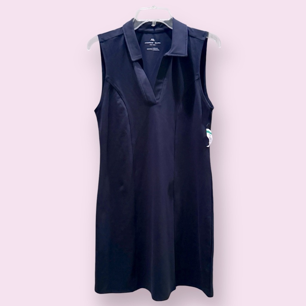 🎾 Andrew Marc Collared Tennis Dress navy